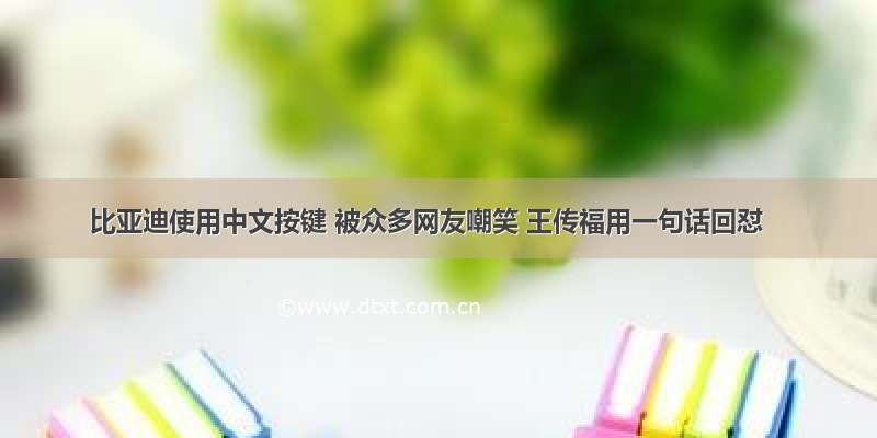 比亚迪使用中文按键 被众多网友嘲笑 王传福用一句话回怼