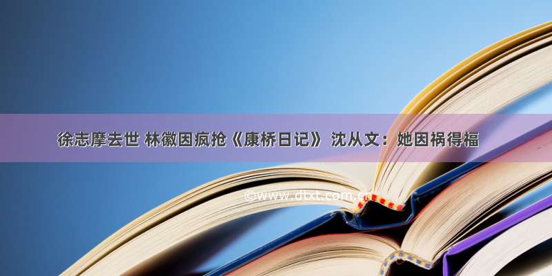 徐志摩去世 林徽因疯抢《康桥日记》 沈从文：她因祸得福