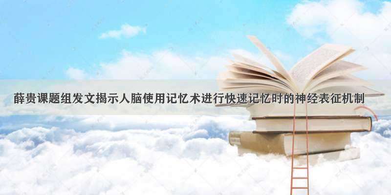 薛贵课题组发文揭示人脑使用记忆术进行快速记忆时的神经表征机制