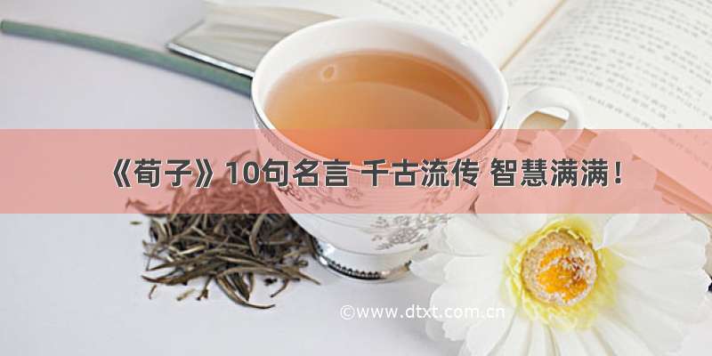 《荀子》10句名言 千古流传 智慧满满！