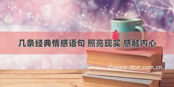 几条经典情感语句 照亮现实 感触内心