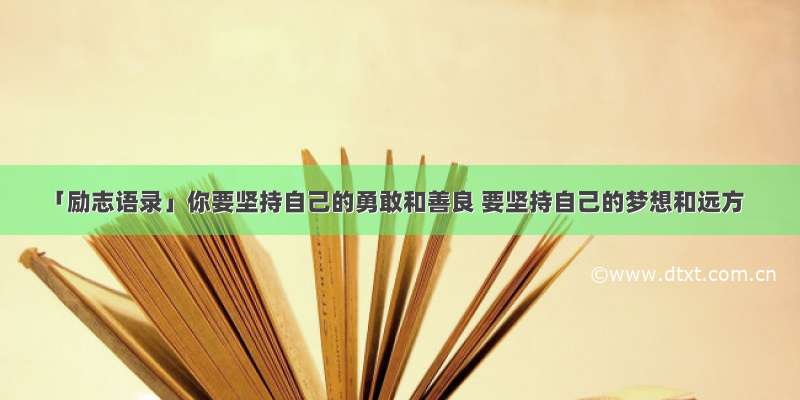 「励志语录」你要坚持自己的勇敢和善良 要坚持自己的梦想和远方