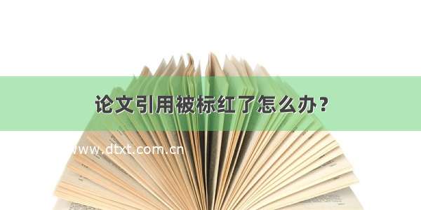 论文引用被标红了怎么办？