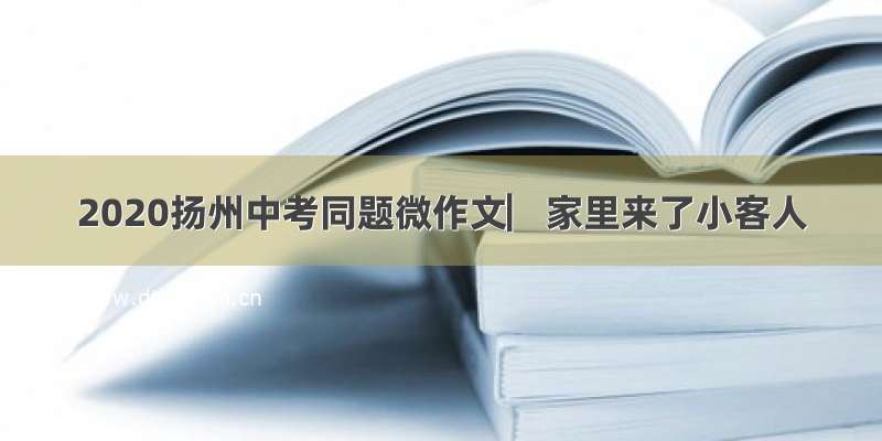 2020扬州中考同题微作文▏家里来了小客人