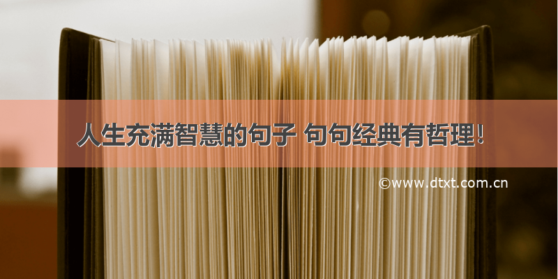 人生充满智慧的句子 句句经典有哲理！