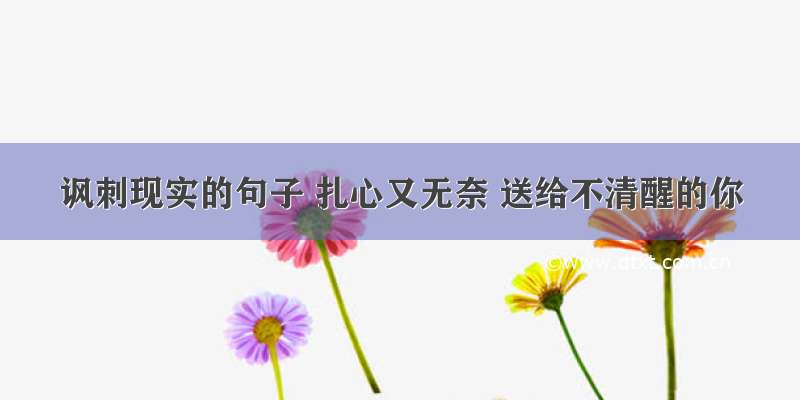 讽刺现实的句子 扎心又无奈 送给不清醒的你