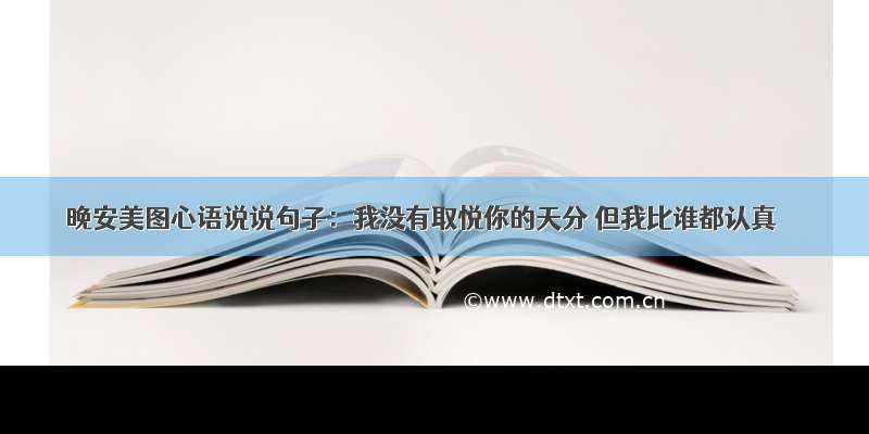 晚安美图心语说说句子：我没有取悦你的天分 但我比谁都认真