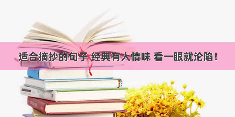 适合摘抄的句子 经典有人情味 看一眼就沦陷！