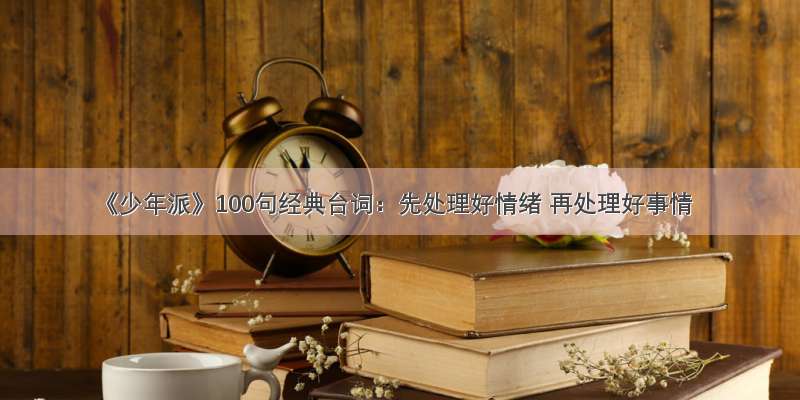 《少年派》100句经典台词：先处理好情绪 再处理好事情