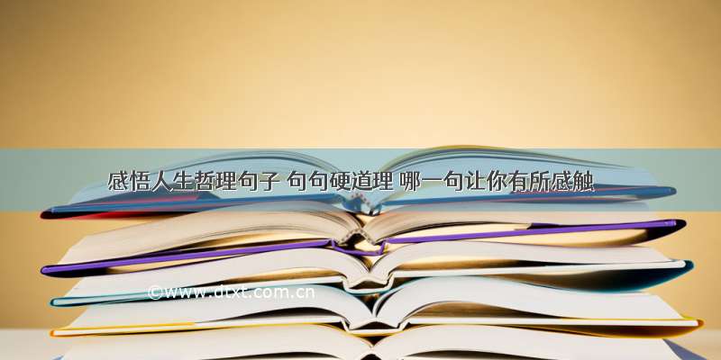 感悟人生哲理句子 句句硬道理 哪一句让你有所感触