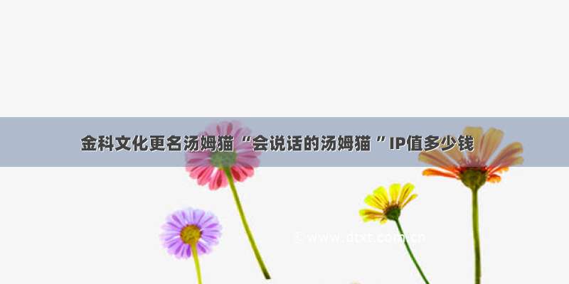 金科文化更名汤姆猫 “会说话的汤姆猫 ”IP值多少钱