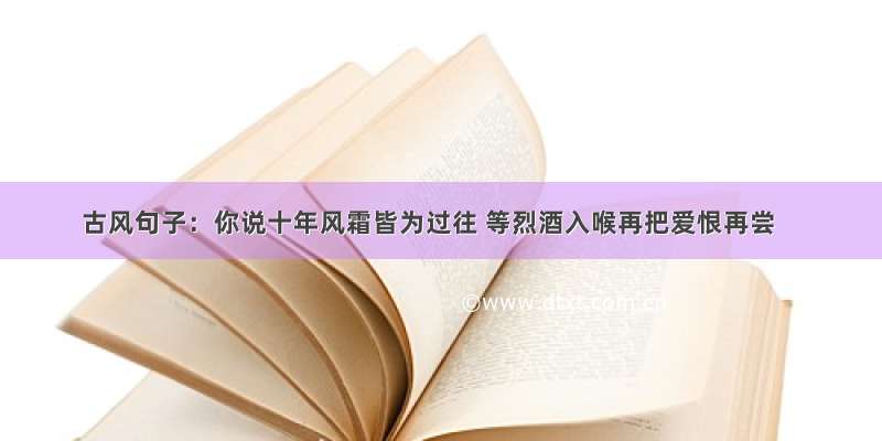 古风句子：你说十年风霜皆为过往 等烈酒入喉再把爱恨再尝