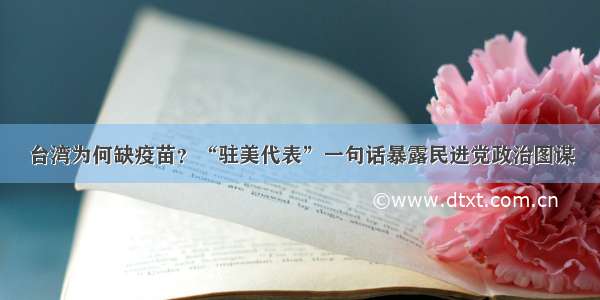 台湾为何缺疫苗？“驻美代表”一句话暴露民进党政治图谋