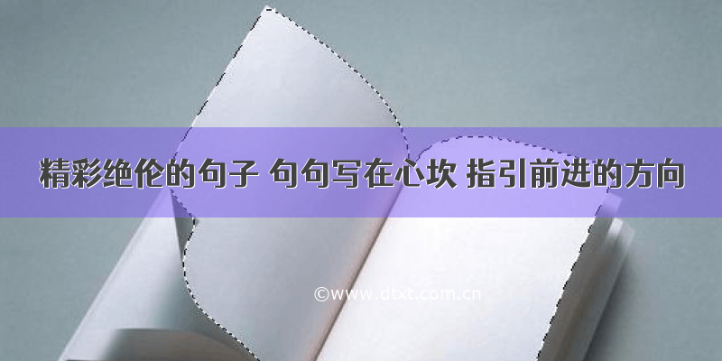 精彩绝伦的句子 句句写在心坎 指引前进的方向