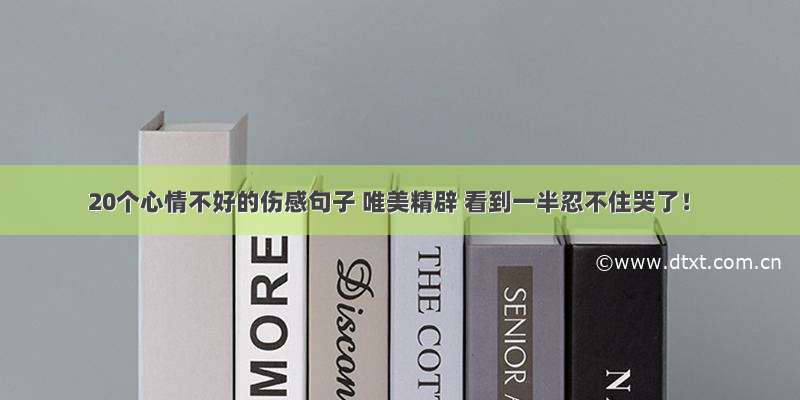 20个心情不好的伤感句子 唯美精辟 看到一半忍不住哭了！