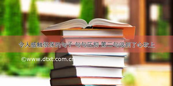 令人感触很深的句子 句句压抑 第二句说到了心坎上