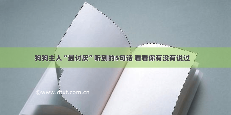 狗狗主人“最讨厌”听到的5句话 看看你有没有说过