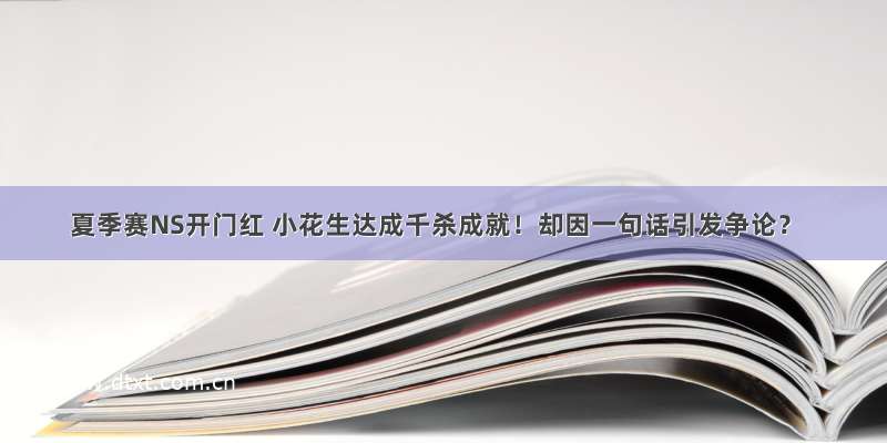 夏季赛NS开门红 小花生达成千杀成就！却因一句话引发争论？