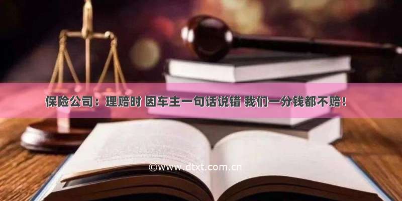 保险公司：理赔时 因车主一句话说错 我们一分钱都不赔！