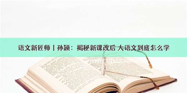 语文新匠师丨孙颖：揭秘新课改后 大语文到底怎么学