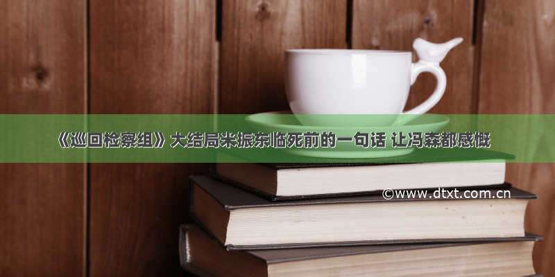 《巡回检察组》大结局米振东临死前的一句话 让冯森都感慨