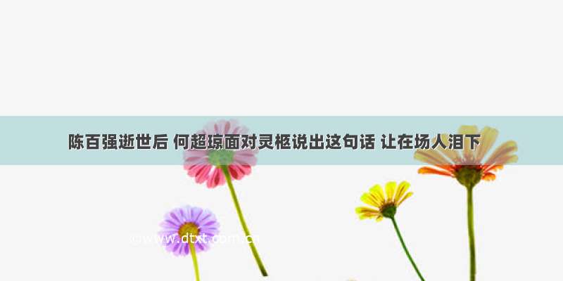 陈百强逝世后 何超琼面对灵柩说出这句话 让在场人泪下