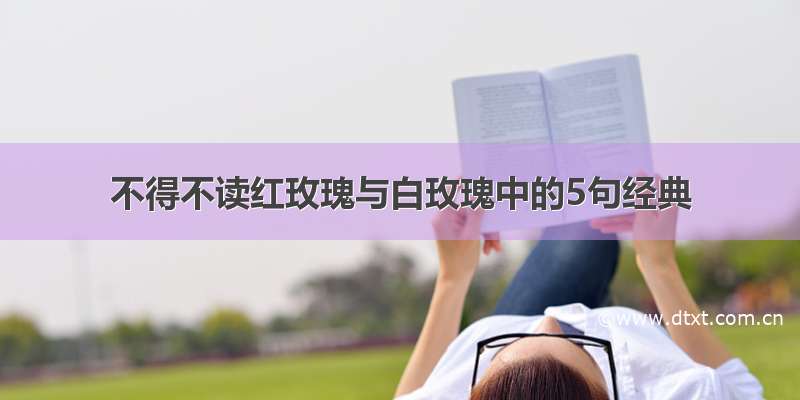 不得不读红玫瑰与白玫瑰中的5句经典