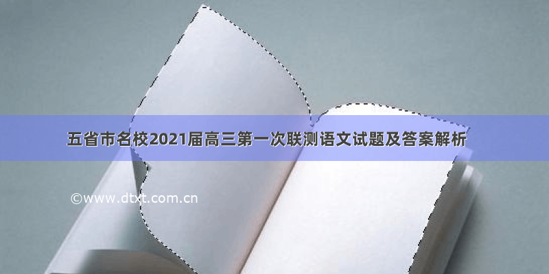 五省市名校2021届高三第一次联测语文试题及答案解析