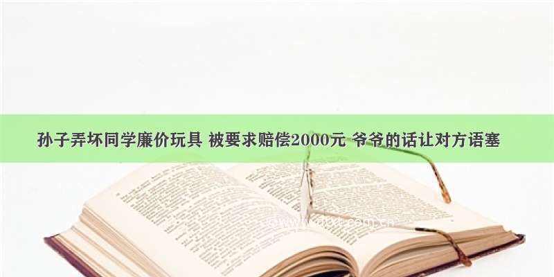 孙子弄坏同学廉价玩具 被要求赔偿2000元 爷爷的话让对方语塞