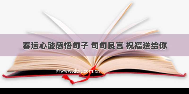 春运心酸感悟句子 句句良言 祝福送给你