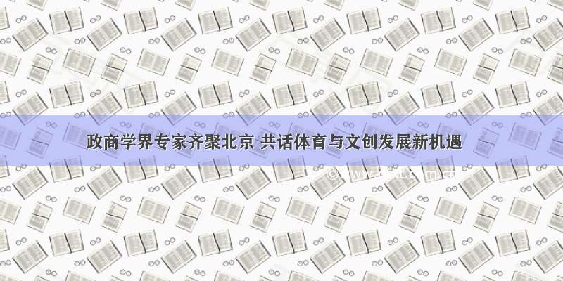 政商学界专家齐聚北京 共话体育与文创发展新机遇