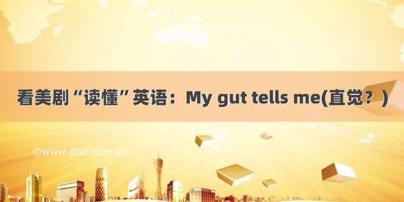 看美剧“读懂”英语：My gut tells me(直觉？)