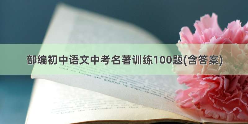 部编初中语文中考名著训练100题(含答案)