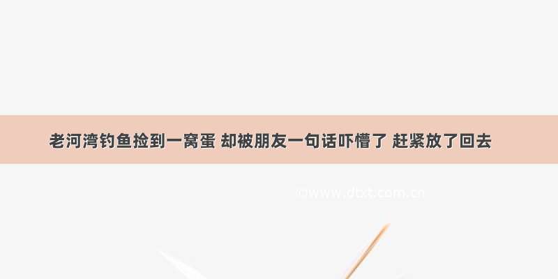 老河湾钓鱼捡到一窝蛋 却被朋友一句话吓懵了 赶紧放了回去