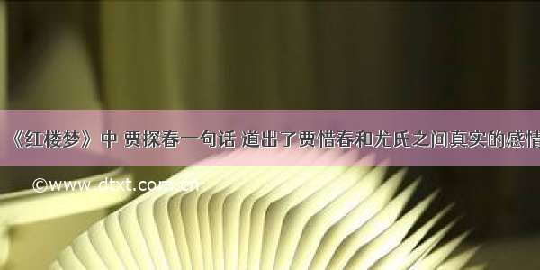 《红楼梦》中 贾探春一句话 道出了贾惜春和尤氏之间真实的感情