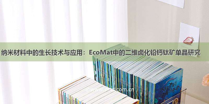 纳米材料中的生长技术与应用：EcoMat中的二维卤化铅钙钛矿单晶研究