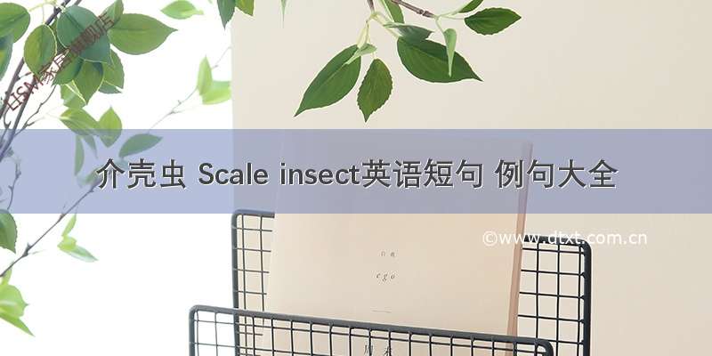 介壳虫 Scale insect英语短句 例句大全