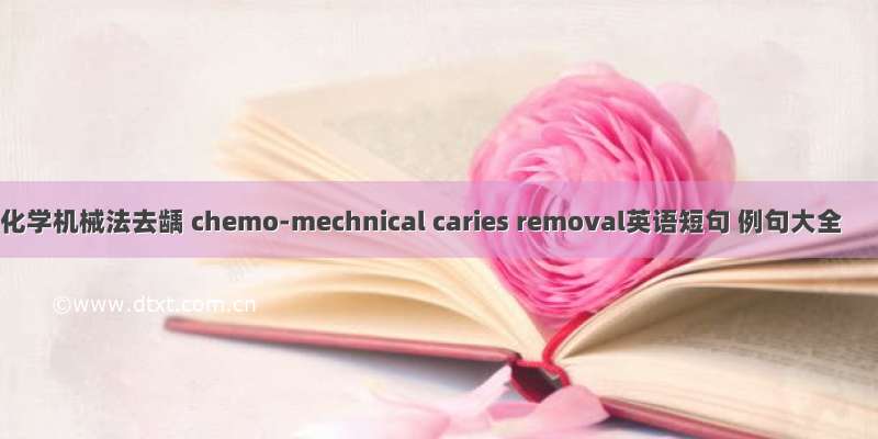 化学机械法去龋 chemo-mechnical caries removal英语短句 例句大全