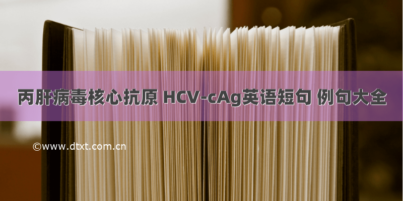 丙肝病毒核心抗原 HCV-cAg英语短句 例句大全