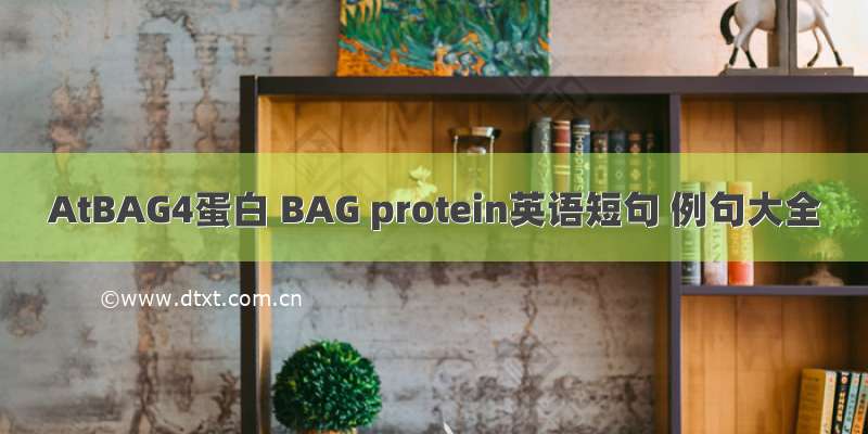 AtBAG4蛋白 BAG protein英语短句 例句大全