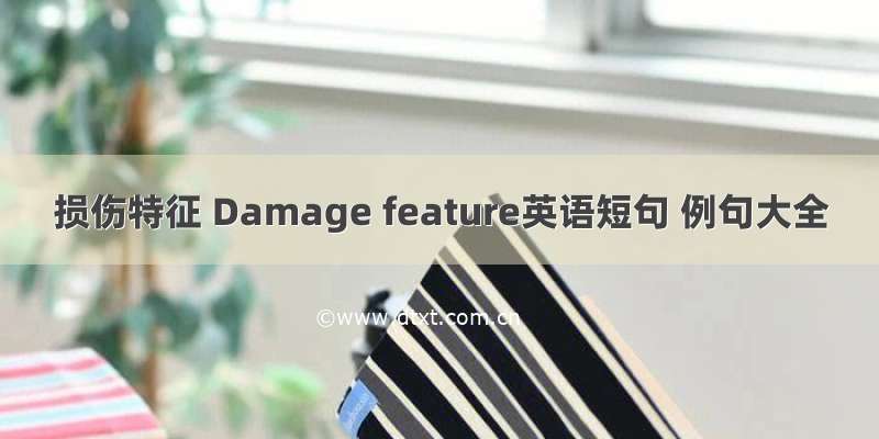 损伤特征 Damage feature英语短句 例句大全