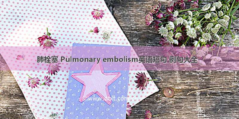 肺栓塞 Pulmonary embolism英语短句 例句大全