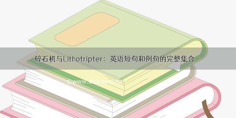 碎石机与Lithotripter：英语短句和例句的完整集合