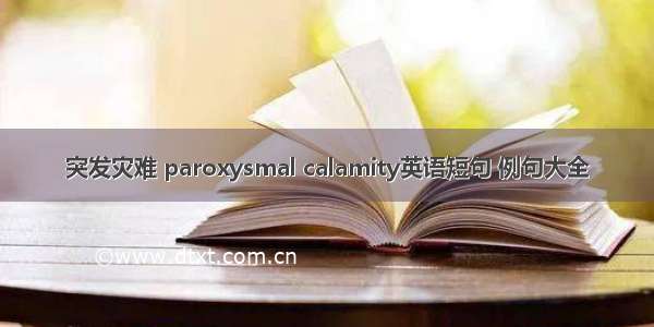 突发灾难 paroxysmal calamity英语短句 例句大全