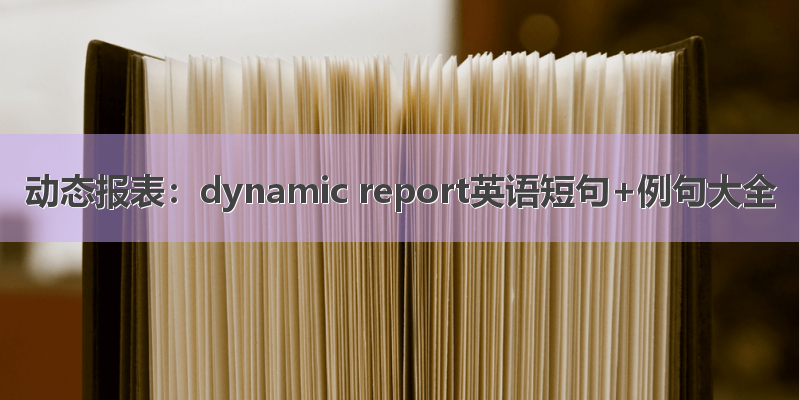 动态报表：dynamic report英语短句+例句大全