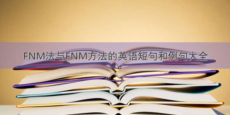FNM法与FNM方法的英语短句和例句大全