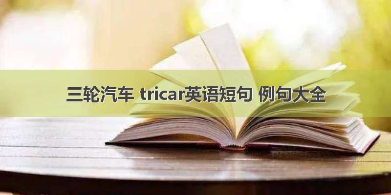 三轮汽车 tricar英语短句 例句大全