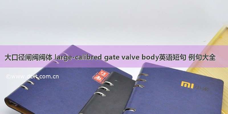 大口径闸阀阀体 large-calibred gate valve body英语短句 例句大全