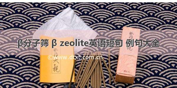 β分子筛 β zeolite英语短句 例句大全