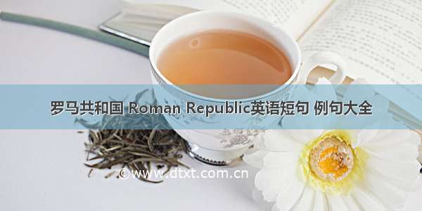 罗马共和国 Roman Republic英语短句 例句大全